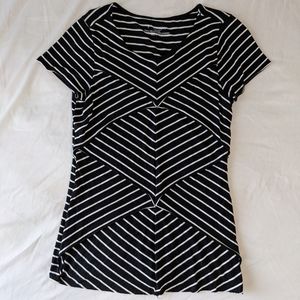 Philosophy Black with White Stripes Top